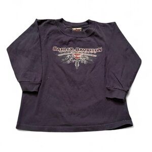 Vintage Harley Davidson Black Washington DC Motorcycle Shirt Size Youth XS